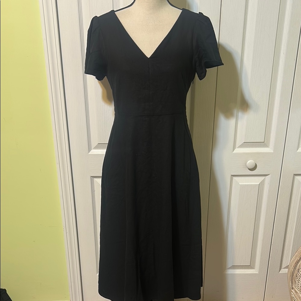 J. Crew Classic Black Midi Dress